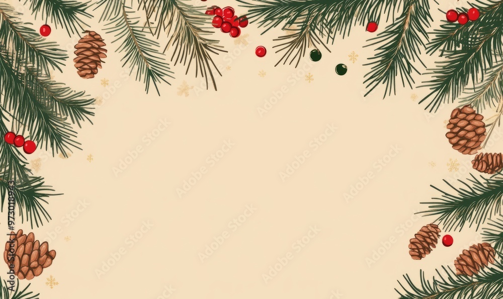 Christmas patterned on beige background vector Christmas patterned on beige background vector