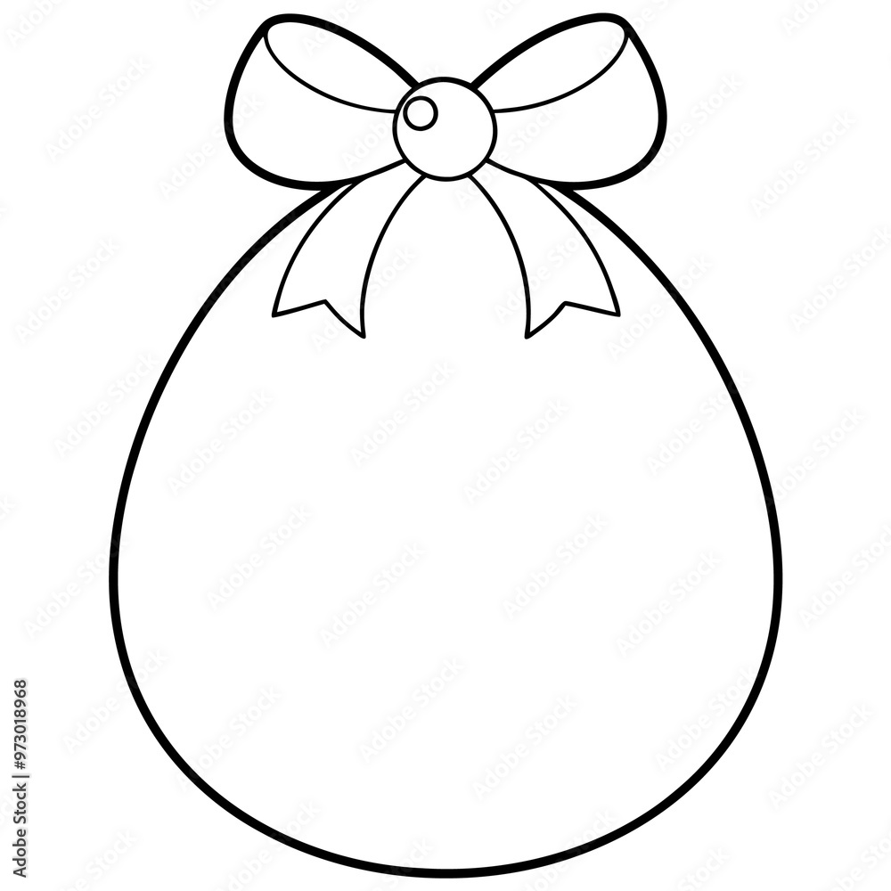 egg with bow outline coloring book page line art drawing egg with bow outline coloring book page line art drawing