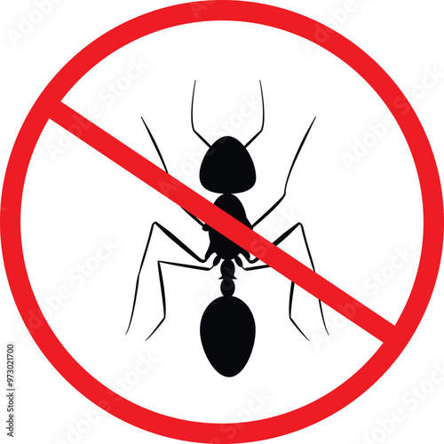 No Ant icon, Not allowed insects icon, home insect, stop Ant icon, Red prohibition sign, Prevent Ant