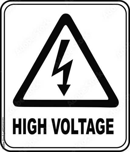 High Voltage sign Black, high voltage Black sign, triangle sign, caution symbol