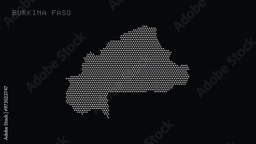 Burkina Faso Vector Dot Map