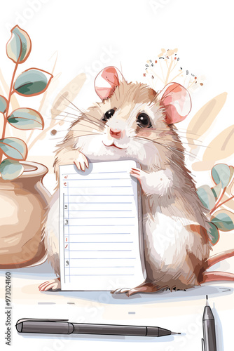 Adorable Rats Featured in Weekly Planner and To-Do List, Symbolizing Organization and Productivity