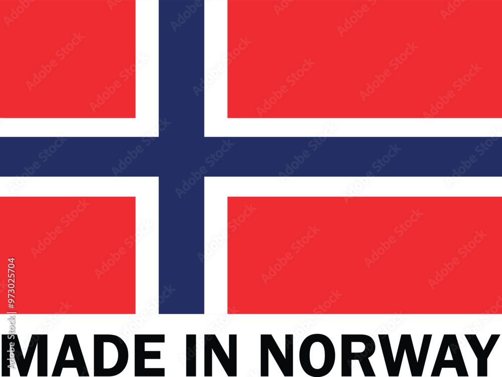 Obraz premium Made in Norway, Make in Norway, Manufacture sign, product icon, Make in Norway icon, Made in Norway with Flag