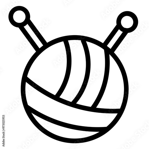 Ball Craft Crochet Line Icon