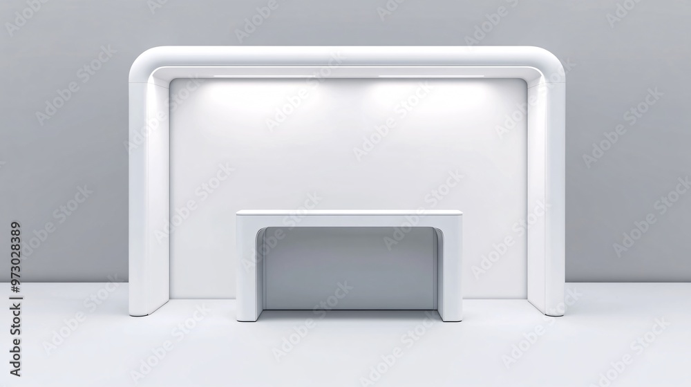 A realistic mockup of an advertising booth stand, isolated and designed to showcase products or services. Mockup A realistic mockup of an advertising booth stand, isolated and designed to showcase products or services. Mockup