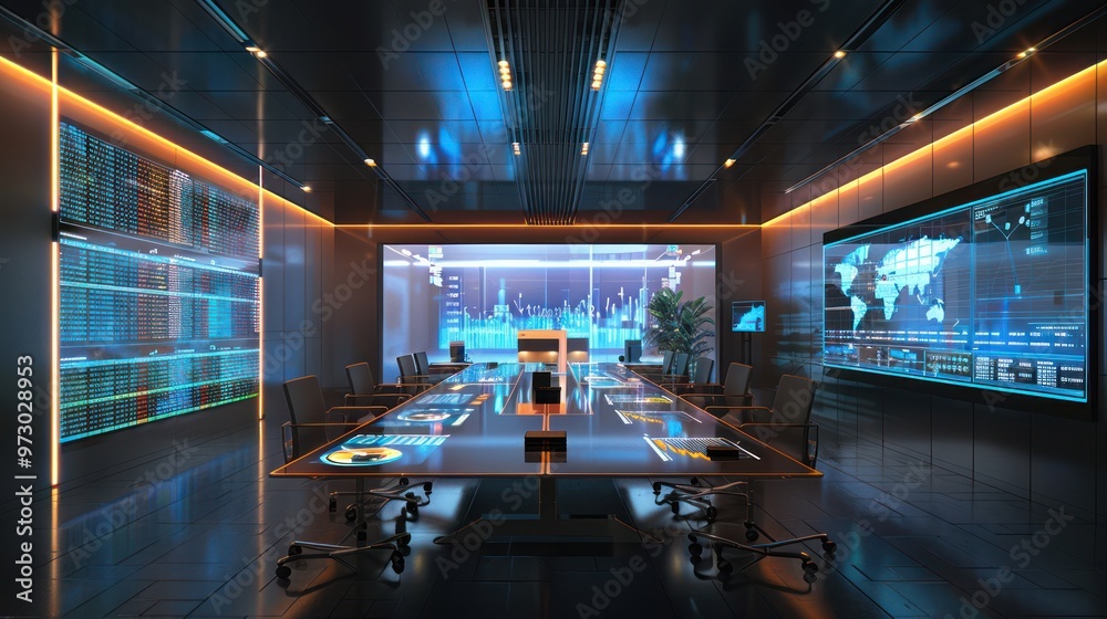 Futuristic Corporate Meeting Room Futuristic Corporate Meeting Room