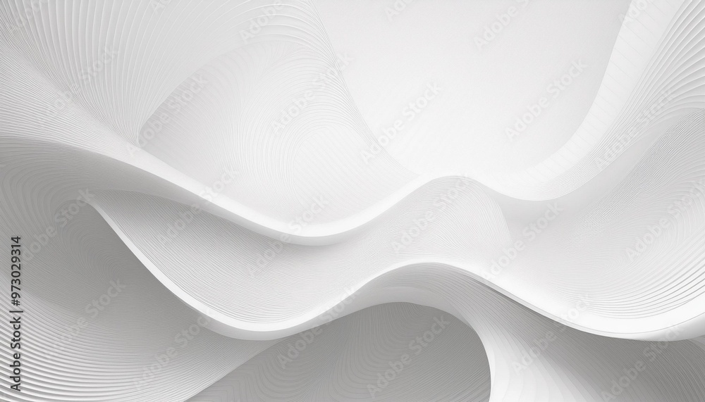 Obraz premium Elegant white abstract background with smooth curves, clean minimalist design for modern digital projects