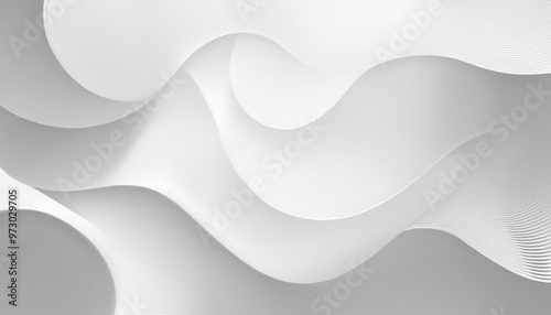 Elegant white abstract background with smooth curves, clean minimalist design for modern digital projects