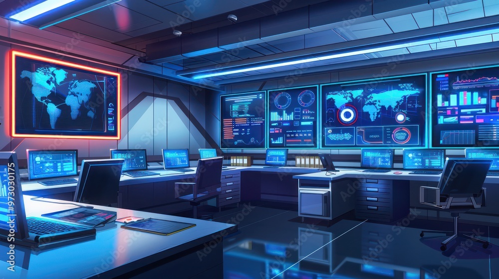 Futuristic Control Room Futuristic Control Room