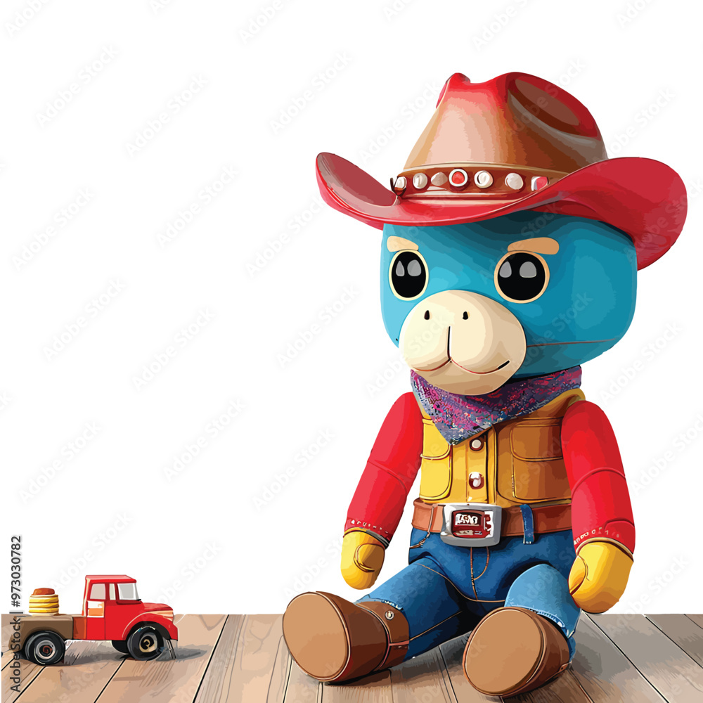 Fototapeta premium cowboy vector illustration image with bright colors