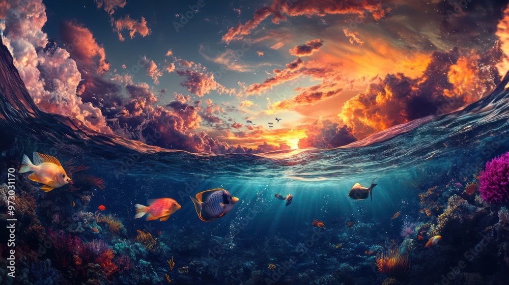 Underwater Paradise at Sunset Underwater Paradise at Sunset