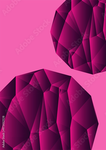 A4 size Modern abstract  book cover, flyer and poster backgrounds. geometric design with emerald crystals on a teal background, perfect for contemporary art.
