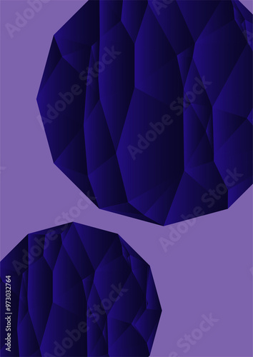 A4 size Modern abstract  book cover, flyer and poster backgrounds. geometric design with emerald crystals on a teal background, perfect for contemporary art.