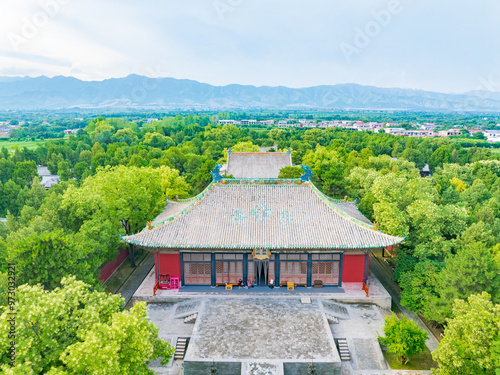 Aerial photography of Yongle Palace in Ruicheng County, Yuncheng, Shanxi photo