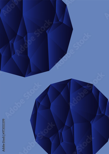 A4 size Modern abstract  book cover, flyer and poster backgrounds. geometric design with emerald crystals on a teal background, perfect for contemporary art.