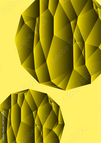 A4 size Modern abstract  book cover, flyer and poster backgrounds. geometric design with emerald crystals on a teal background, perfect for contemporary art.