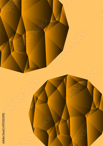 A4 size Modern abstract  book cover, flyer and poster backgrounds. geometric design with emerald crystals on a teal background, perfect for contemporary art.