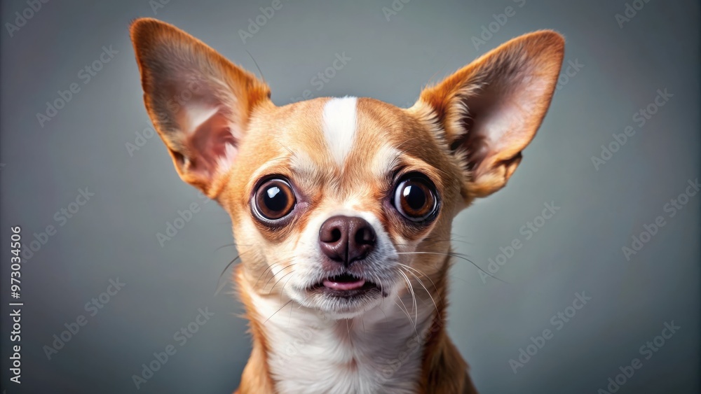 Surprised chihuahua with big eyes on background Surprised chihuahua with big eyes on background