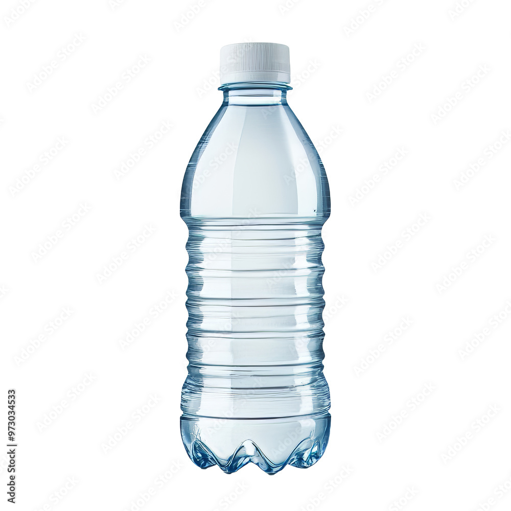 Clear plastic water bottle on a plain background isolated transparent Clear plastic water bottle on a plain background isolated transparent