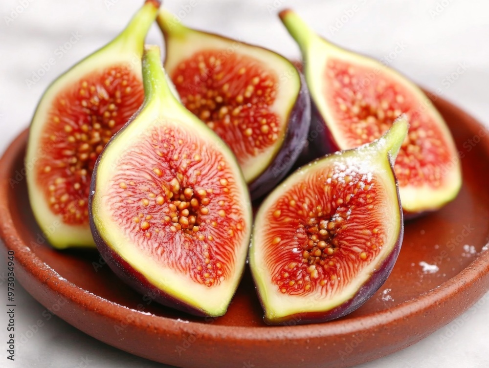 closeup of freshly cut fig fruits closeup of freshly cut fig fruits