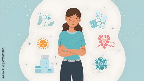 Infographic of Common Menstrual Pain Symptoms Including Cramps,Back Pain,and Fatigue