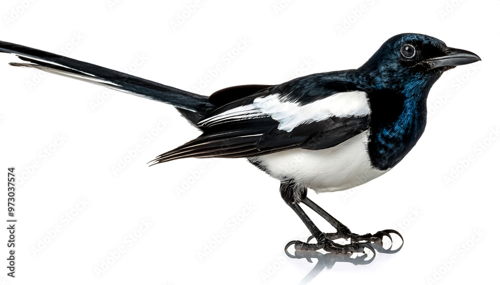 Fototapeta premium Magpie Robin isolated on white background