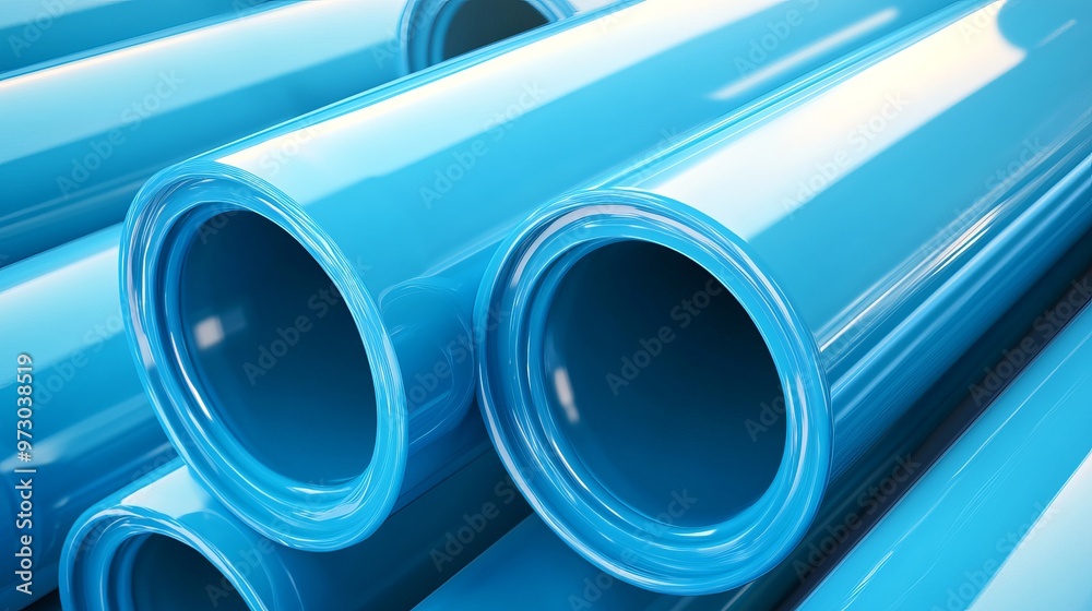 3D illustration of plastic water pipes isolated on a white background 3D illustration of plastic water pipes isolated on a white background