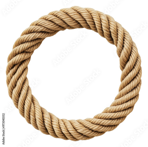 PNG Natural jute rope in a circular design for crafts photo