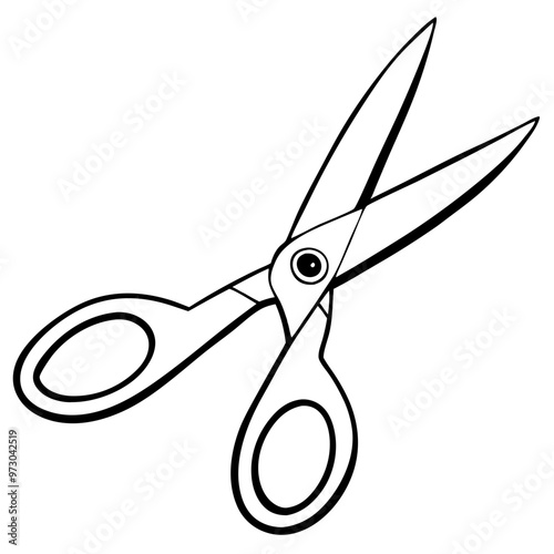 Clean Line Drawing of Classic Scissors