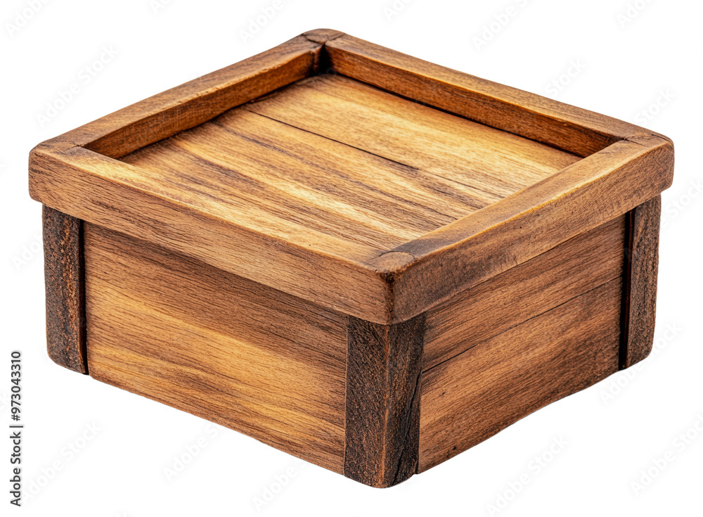 PNG Wooden storage box with simple design and lid PNG Wooden storage box with simple design and lid