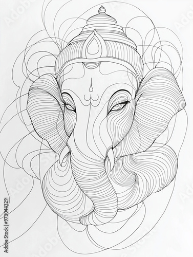 Minimalist line-art of Lord...