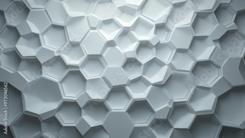 Background with white 3D hexagons