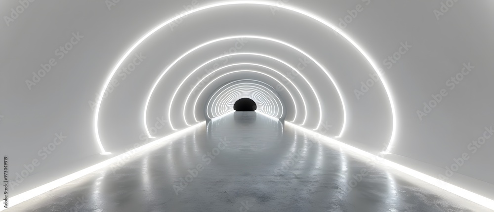 Obraz premium White abstract 3D room technology space.