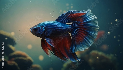 Betta fish vector logo design (second mention). photo