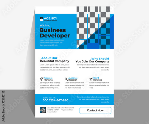 Minimal Blue Corporate creative, ,marketing modern layout, Print ready, elegant, abstract business, flyer design for business and personal use.