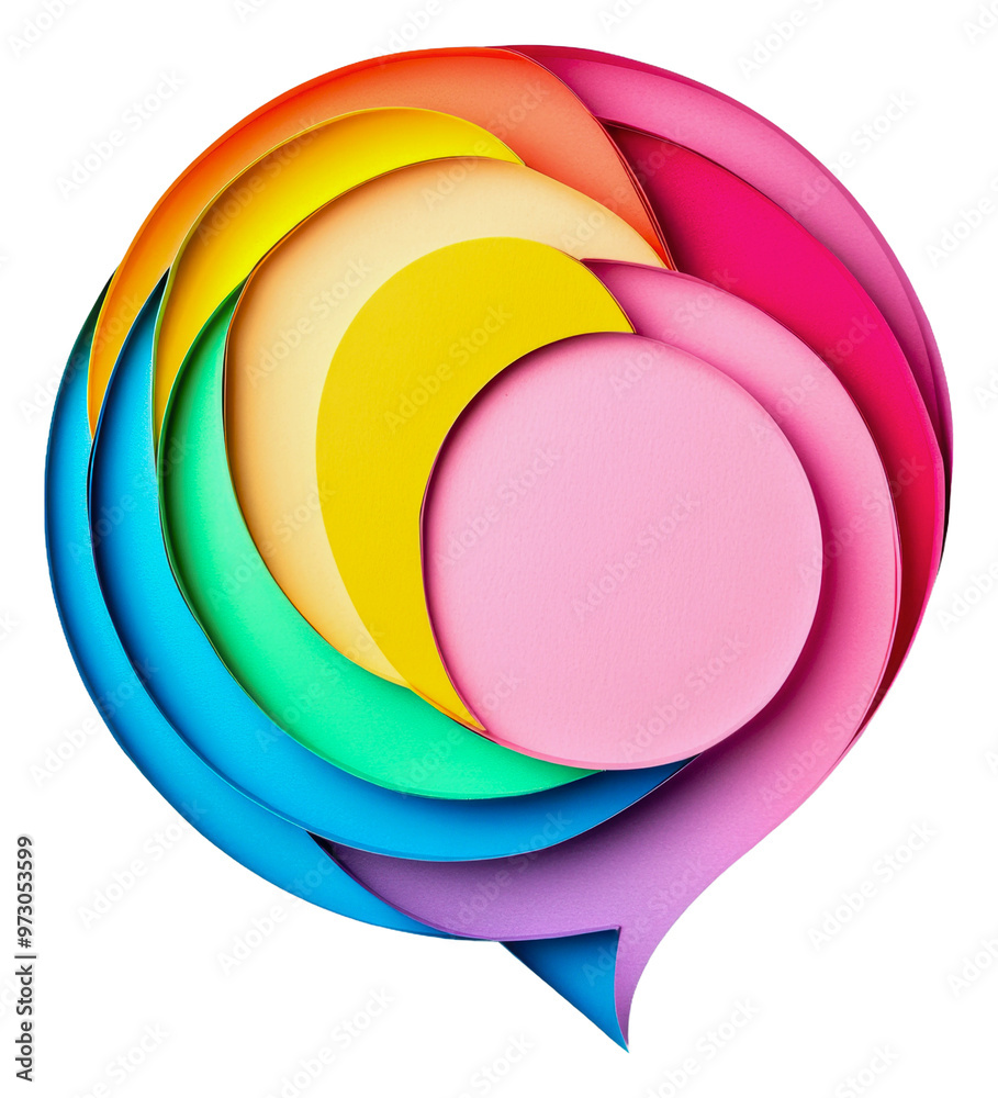 Obraz premium PNG Spiral chat bubbles for communication