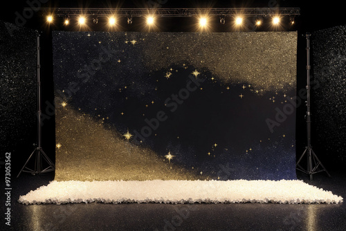 Cute modern photoset with golden lights and starry background perfect for photography photo