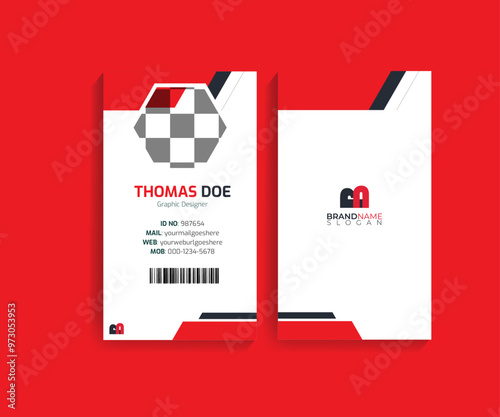 Orange corporate, clean professional, minimal , Vertical , with brand logo, double sided modern style Business Card/visiting card template design for business and personal use.