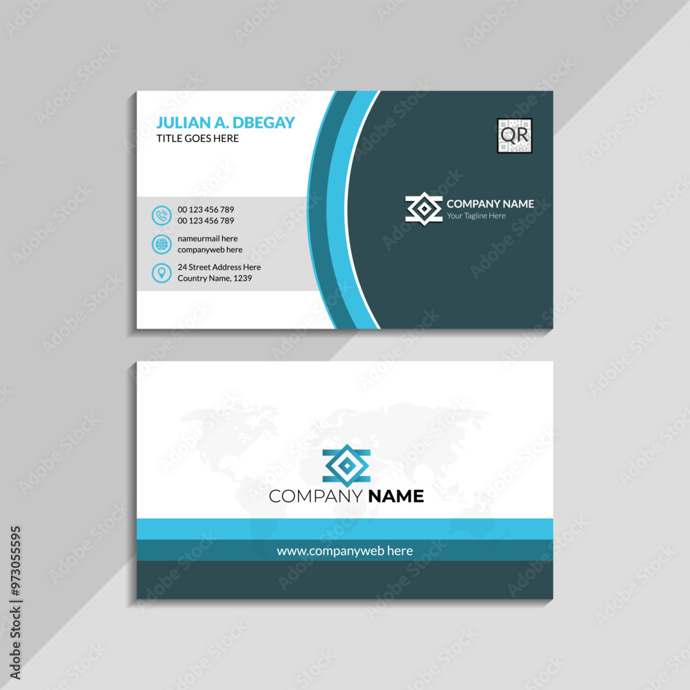 Elegant business card template with modern design Elegant business card template with modern design