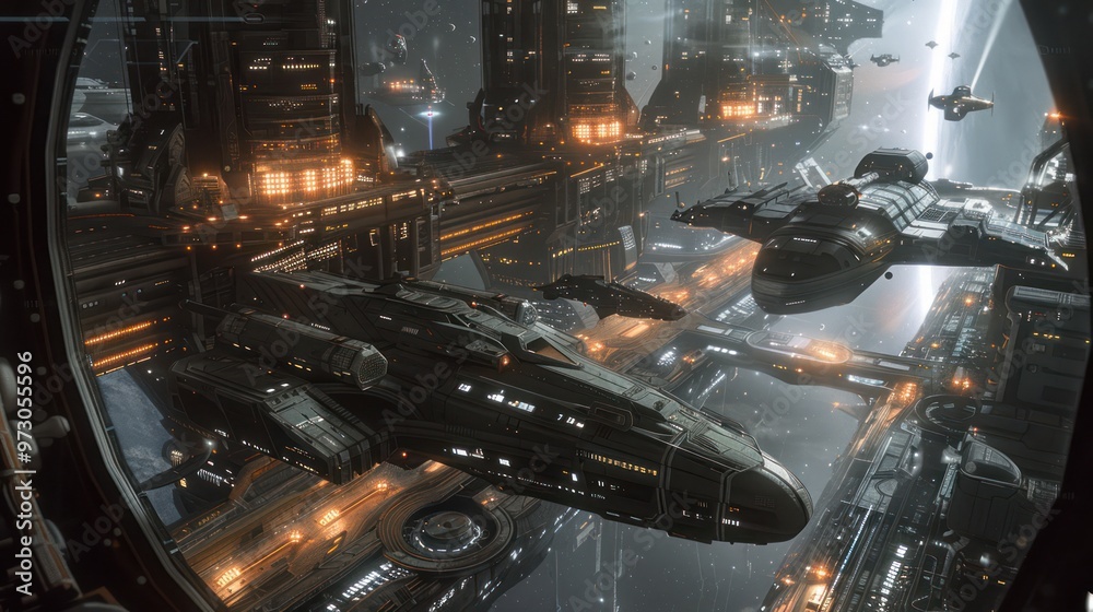 Fototapeta premium Spaceship City