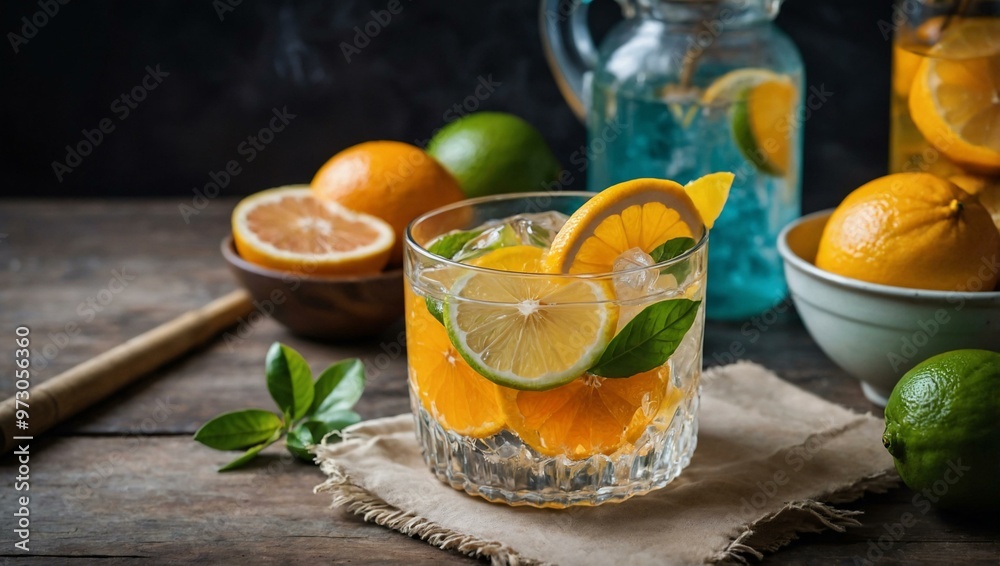Citrus drink for a refreshing summer day. Citrus drink for a refreshing summer day.