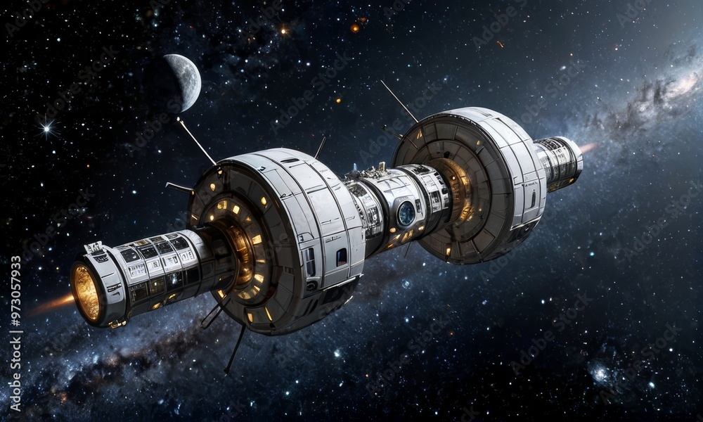 Futuristic Lunar Orbital Spacecraft Futuristic Lunar Orbital Spacecraft