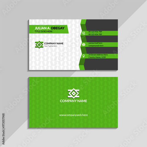 Modern green business card design template