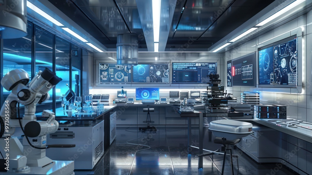 Obraz premium Futuristic Laboratory with Advanced Technology