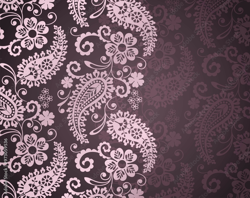 traditional paisley floral pattern, textile , Rajasthan, royal India	