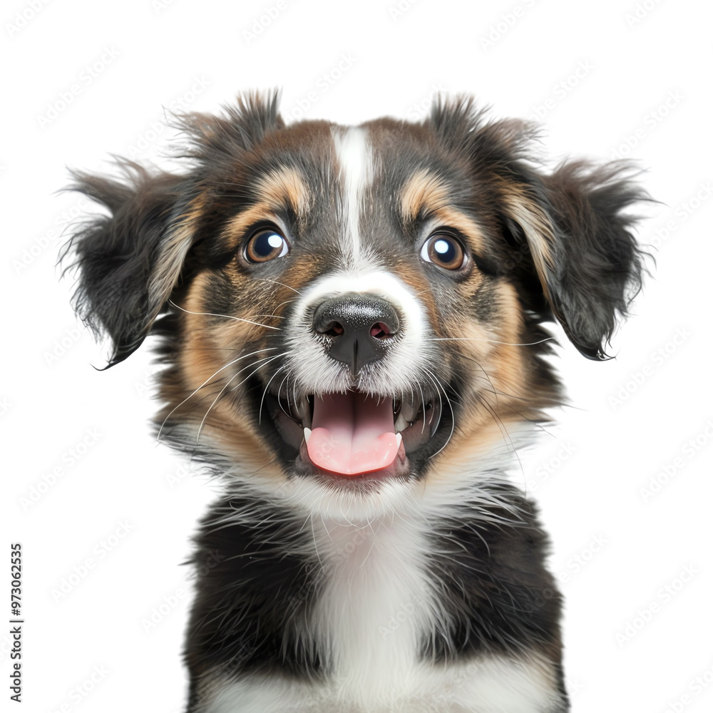 Happy dog portrait of an adorable puppy with joyful expression and wagging tail. Perfect for pet lovers and animal-themed designs., transparent background Happy dog portrait of an adorable puppy with joyful expression and wagging tail. Perfect for pet lovers and animal-themed designs., transparent background