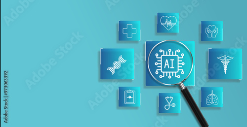 Medical technology, AI robots for diagnosis, care, and increasing accuracy patient treatment in future. Medical research and development innovation technology to improve patient health.