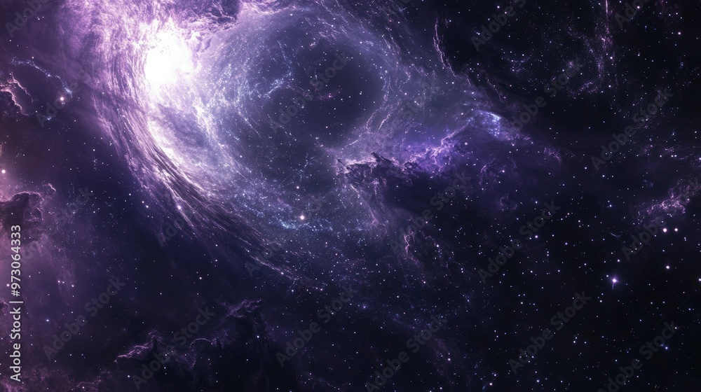 A breathtaking deep space panorama showcasing a massive, rotating galaxy with spiral arms and bright star clusters, A breathtaking deep space panorama showcasing a massive, rotating galaxy with spiral arms and bright star clusters,