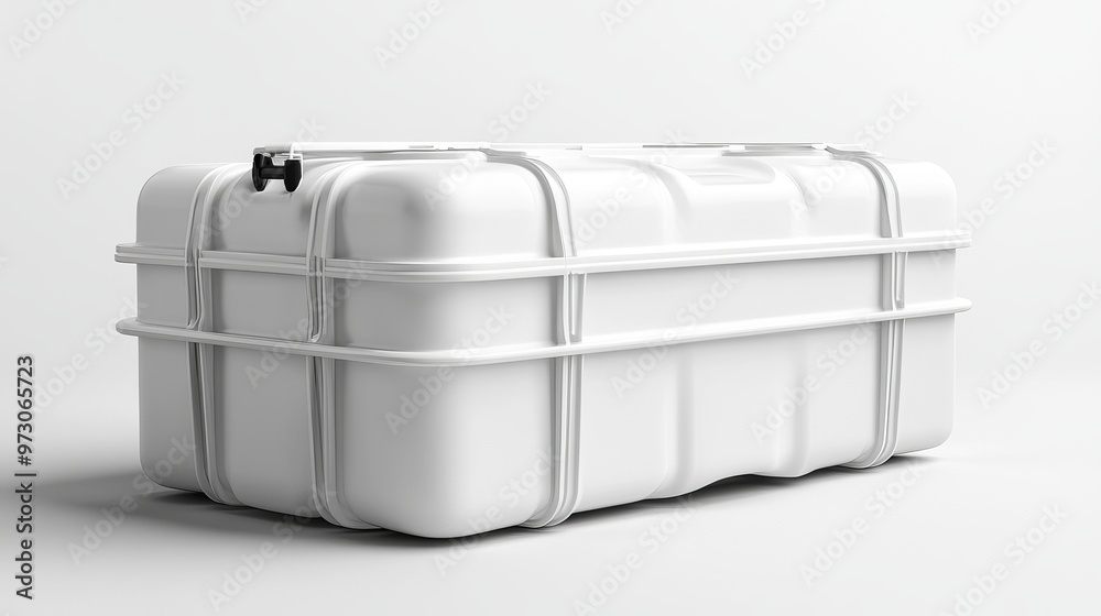 White plastic water tank isolated on a white background White plastic water tank isolated on a white background