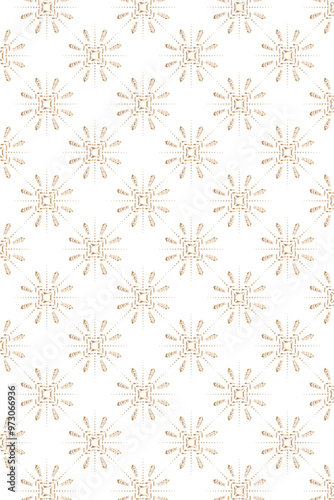 Golden Ornate Geometric Floral Pattern - Seamless Design